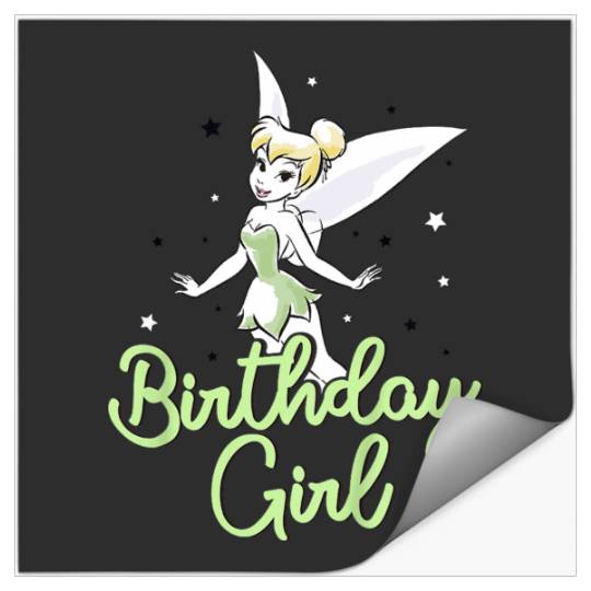 Disneyss Peter Pan Birthday Girl Cute Tinker Bell Chest Logo Stickers