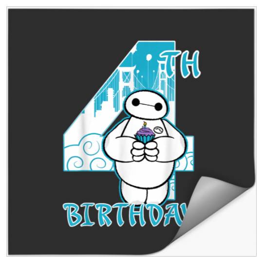 Disney Big Hero 6 Baymax 4th Birthday Cupcake Po Stickers