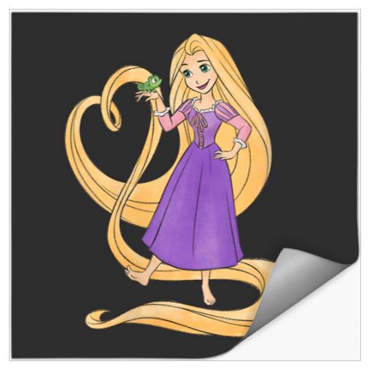 Disneyss Princess Rapunzel Heart And Pascal Stickers