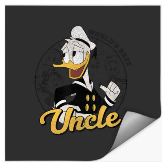 Disney Donald Duck Worlds Best Uncle Circle Port Stickers