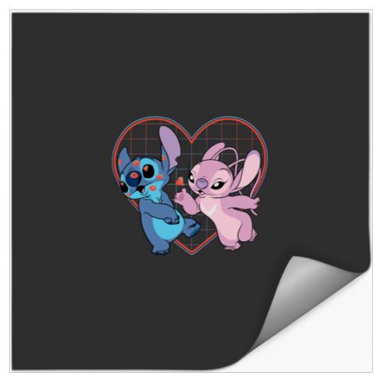 Disneyss Lilo And Stitch Angel Heart Kissses Stickers