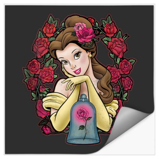 Disneyss Beauty And The Beast Belle Rose Frame Portrait Stickers