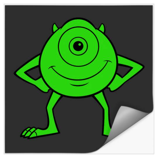 Disney Pixarss Monsters Inc. Mike Wazowski Cyclops Retro Stickers