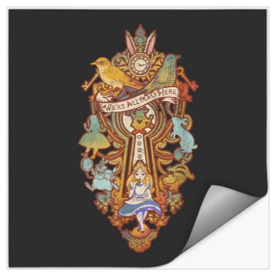 Disneyss Alice In Wonderland Madness Collage Stickers