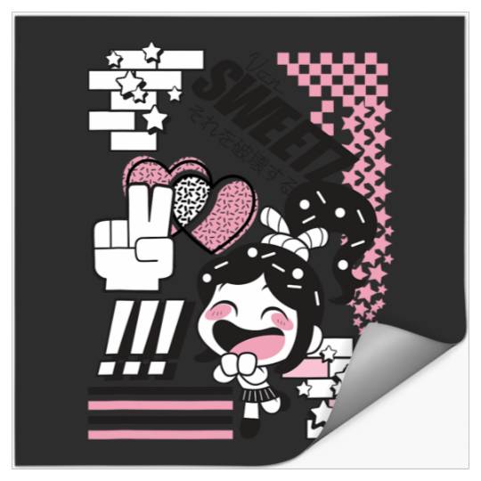 Disney Wreck-It Ralph Von Sweetz Vanellope Kawaii Logo Stickers