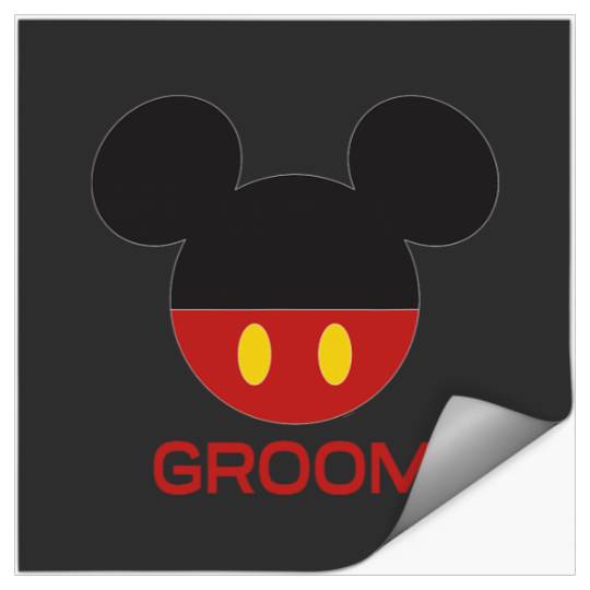 Disney Mickey Mouse Red Shorts Icon Groom Wedding Family Stickers