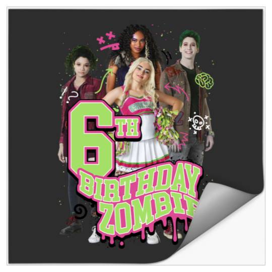 Disney Zombies 6th Birthday Zombie Group Poster Stickers