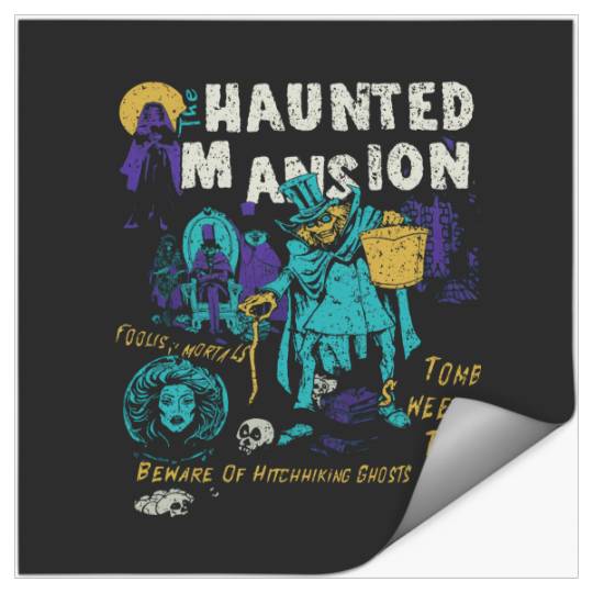 Retro The Haunted Mansion Ghosts Halloween Disney Spooky Month Spooky Season Essential T-Shi Stickers