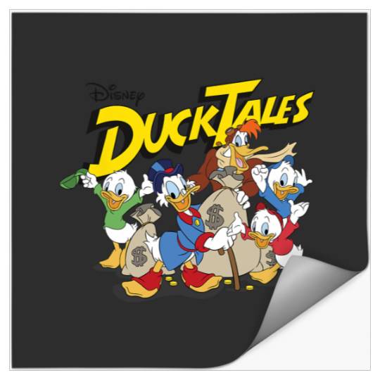 Disney DuckTales Main Cast With Money Bags Group Shot Stickers