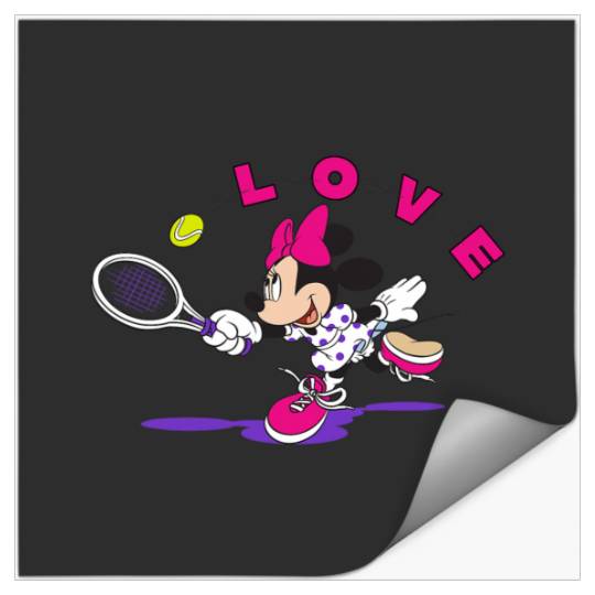 Disney Minnie Mouse Sports Love Tennis Player Stickers