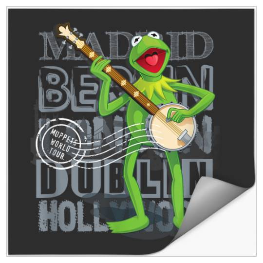 Disneyss The Muppets Vintages World Tour Kermit Banjo Poster Stickers