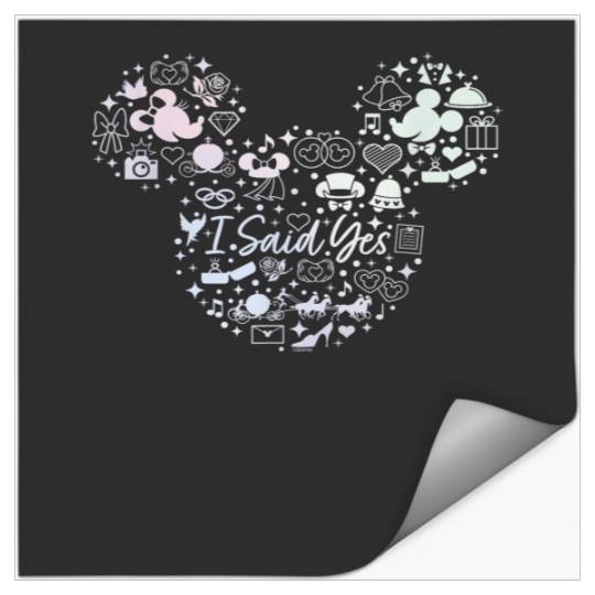 Disney I Said Yes Engagement Proposal Mickey Hea Stickers