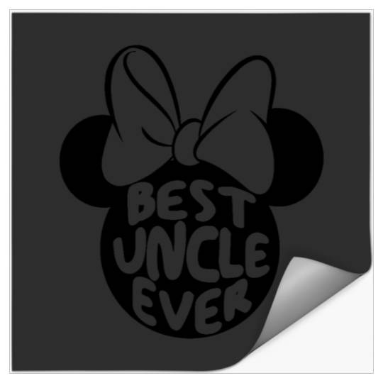 Disney Minnie Mouse Cute Best Uncle Ever Big Chest Text Logo Stickers