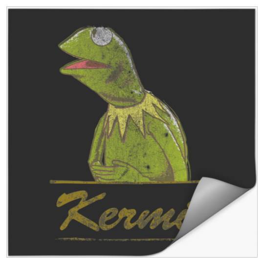 Disney The Muppets Kermit  Portrait Distressed Logo Stickers