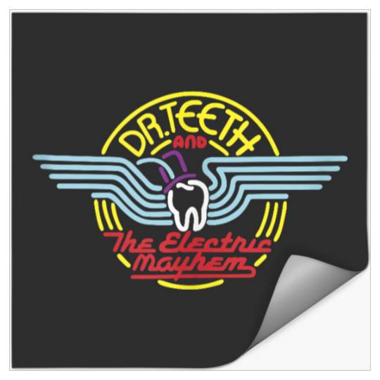 Disneyss The Muppets Dr Teeth Electric Mayhem Neon Poster Stickers