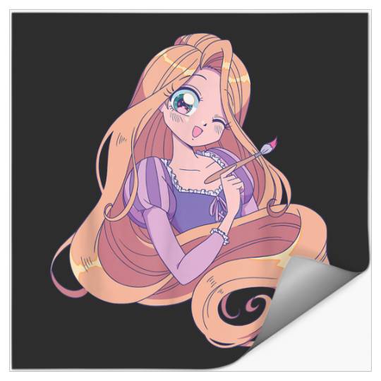 Disneyss Tangled Cute Rapunzel Manga Version Chest Portrait Stickers