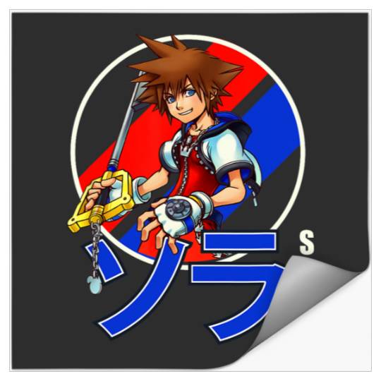 Disney Kingdom Hearts Sora Classic Color Anime Circle Shot Stickers