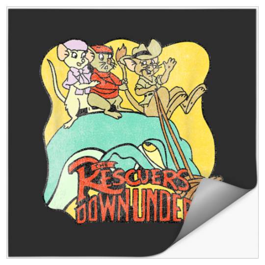 Disney The Rescuers Down Under  Retro Lizard Ride Stickers