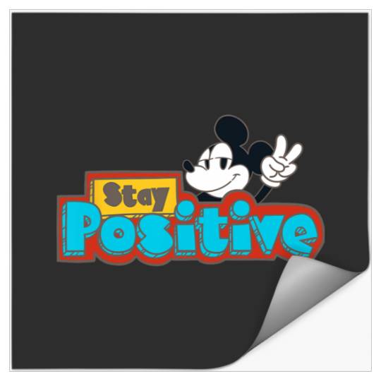 Disney Mickey And Friends Retro Mickey Stay Positive Logo Stickers