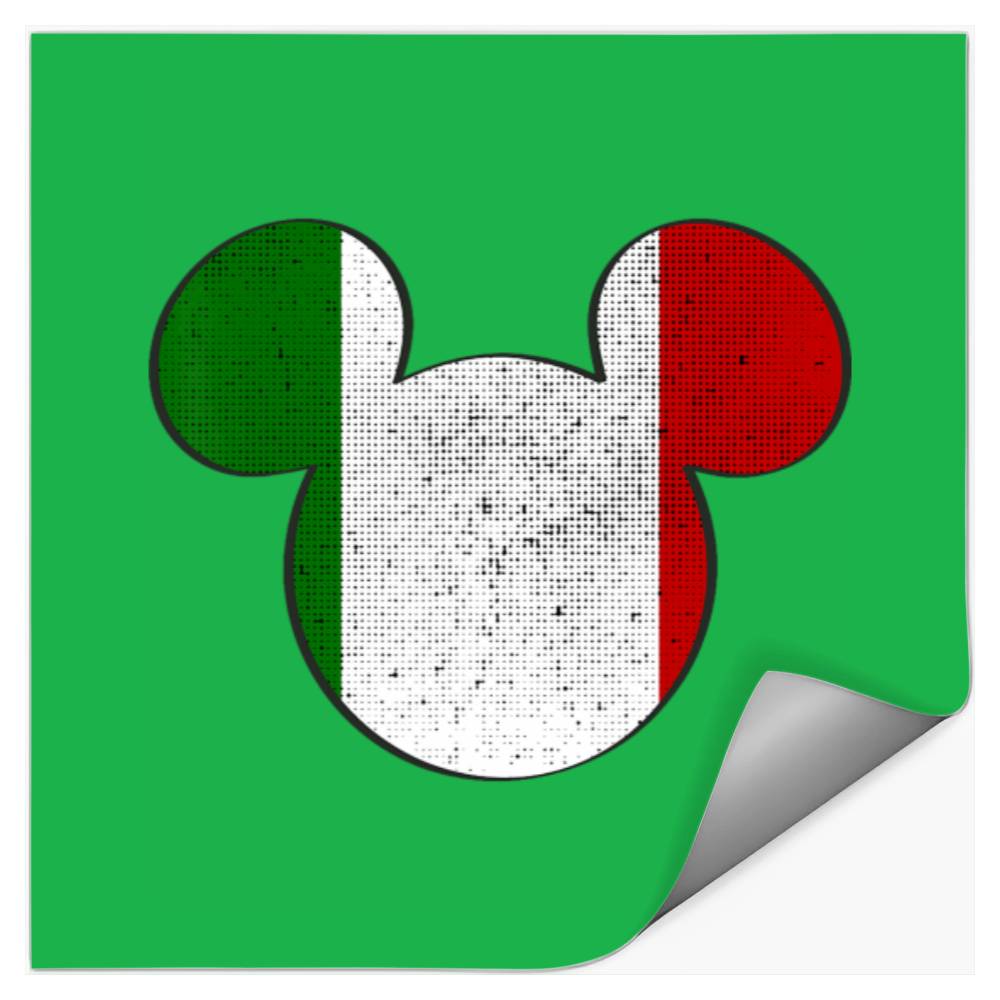 Disney Mickey Mouse Logo Italy Flag Fill Stickers