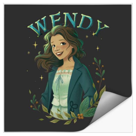 Disneyss Peter Pan Wendy Vintages Floral Wendy Portrait Stickers