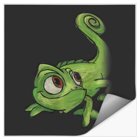 Kids Disney Tangled Pascal Adorable Chameleon Color Sketch Icon Stickers