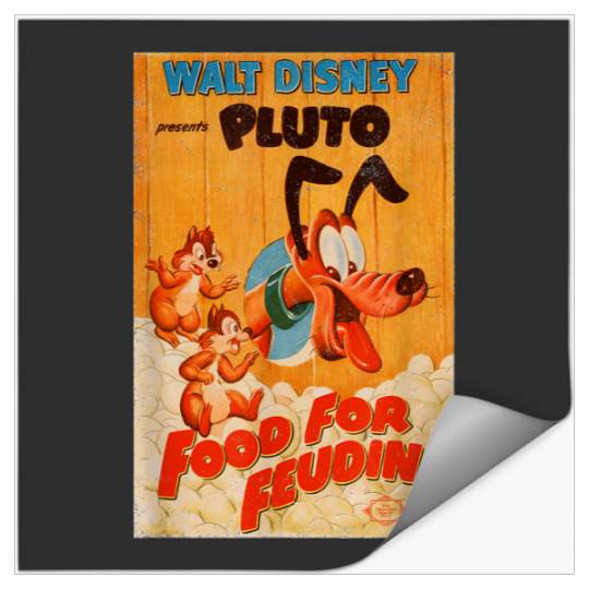 Disneyss Pluto Food For Feudin Chip N Dale Vintages Classic Stickers