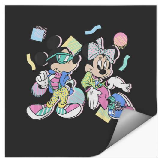 Kids Disney Mickey And Friends Mickey & Minnie Retro 80's Youth Stickers