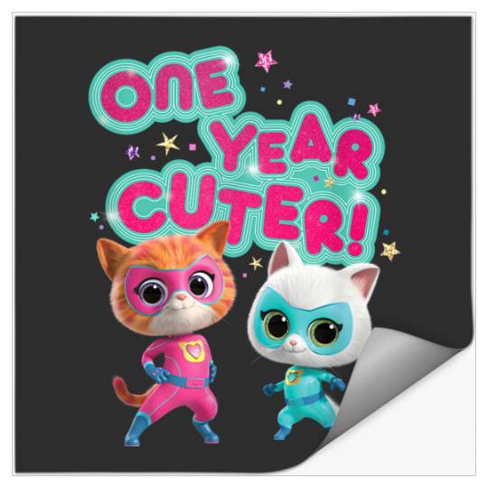 Disneyss Junior Superkitties Birthday Kitties One Year Cuter Stickers