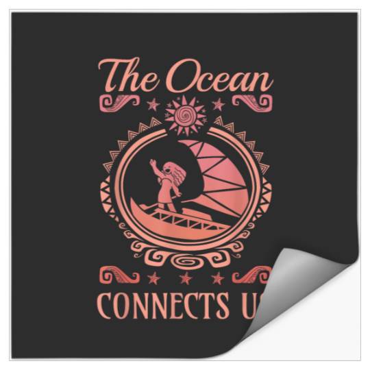 Disney Moana The Ocean Connects Us Coral Graphic Stickers