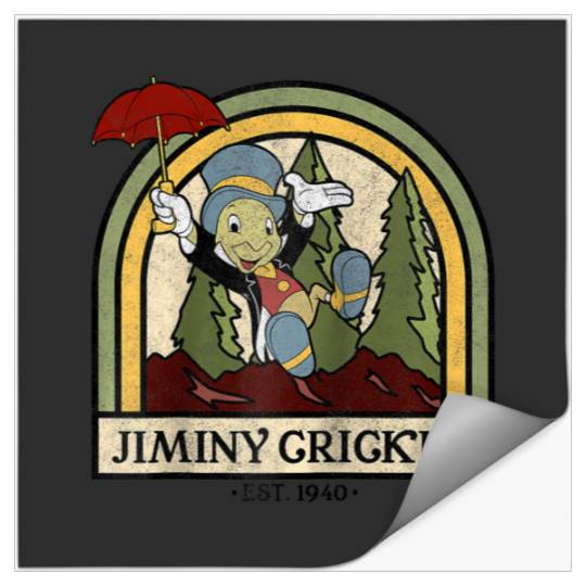 Disney Pinocchio Jiminy Cricket Established 1940 Raglan Baseball Tee Stickers