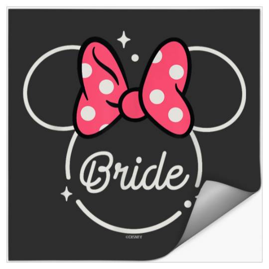 Disney Minnie Mouse Bride Head Icon Magic Wedding Honeymoon Stickers