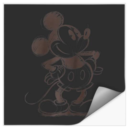 Disney Mickey And Friends Mickey Mouse Sketch Portrait Raglan Baseball Tee Stickers