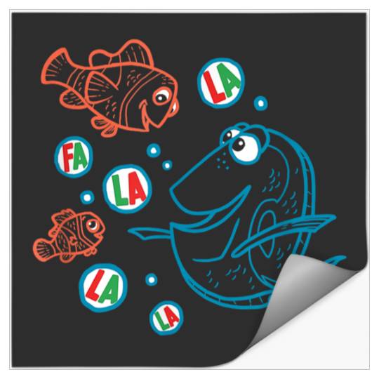 Disneyss Pixars Finding Nemo Christmas Fa La La La Outline Logo Stickers