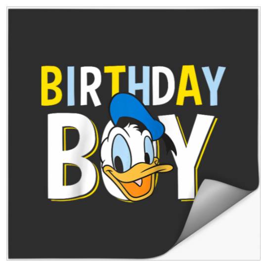 Disney Mickey And Friends Birthday Boy  Donald Duck Raglan Baseball Tee Stickers