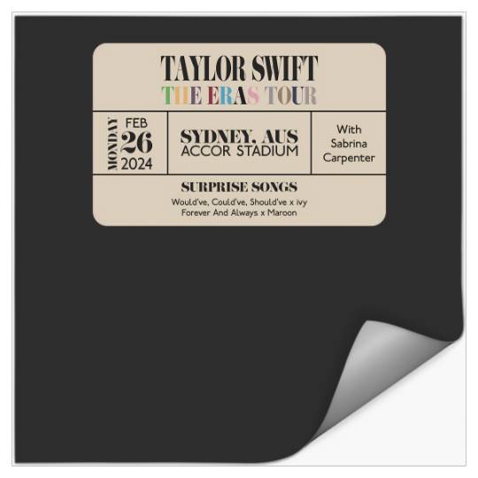 Sydney N4 Eras Tour Commemorative Ticket 10583 Stickers