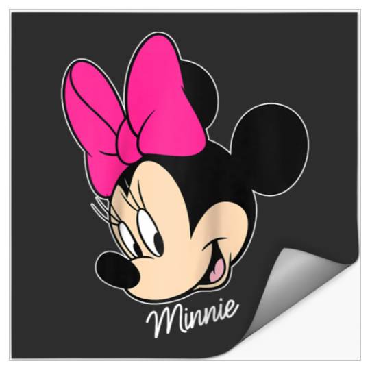 Disney Mickey And Friends Minnie Mouse Big Face Raglan Baseball Tee Stickers