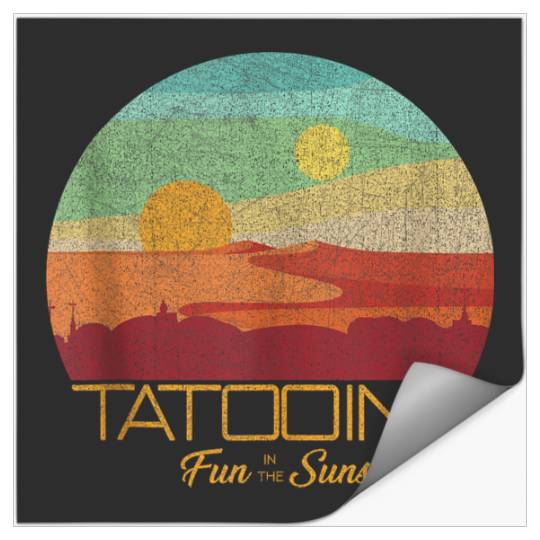Star Warss Tatooine Postcard Fun In The Sun Vintages Disneyss+ Stickers
