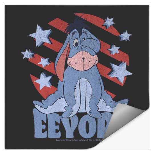 Disney Winnie the Pooh Americana Eeyore Stars Stripes Premium Stickers