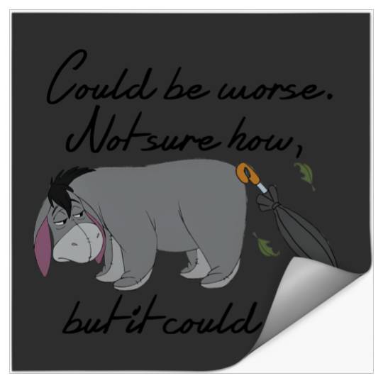 Disney Winnie the Pooh Eeyore Could be Worse Long Sleeve Stickers