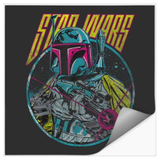 Star Warss Boba Fett Neon Blaster Vintages Disneyss+ Stickers