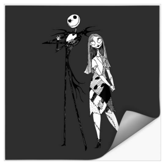 Disneyss The Nightmare Before Christmas Jack Sally Line Art Stickers
