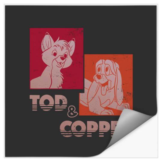 Disney The Fox and The Houndss Tod Copper Retro Stickers