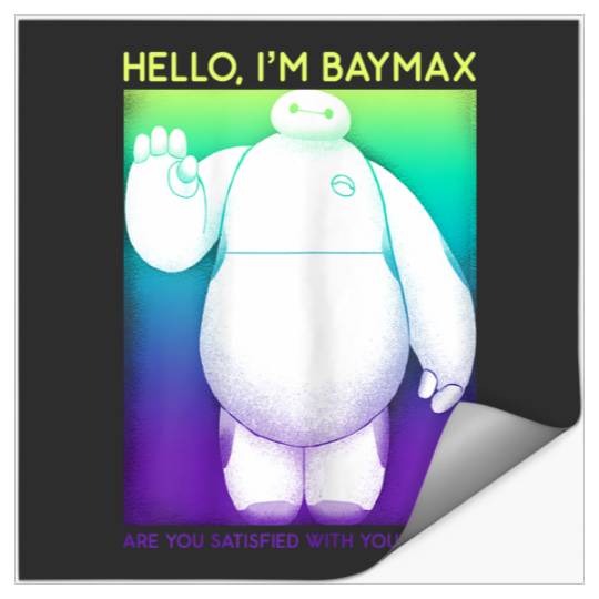 Disneyss Big Hero 6 Baymax Hello Wave Colorful Graphic Stickers