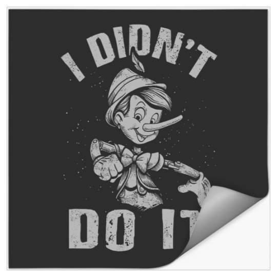Disney Pinocchio 2022 I Didnt Do It Distressed Logo Stickers