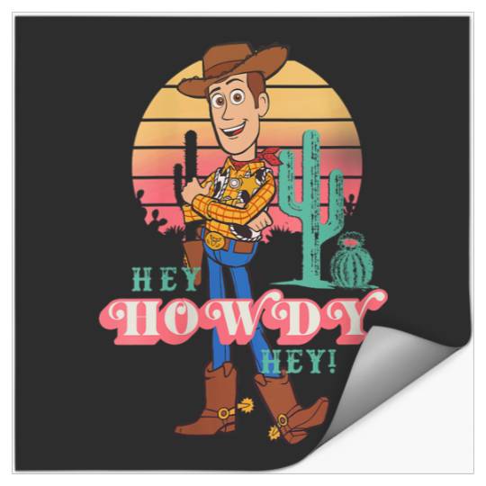 Disneyss Pixars Toy Story 4 Woody Hey Howdy Hey Retro Portrait Stickers