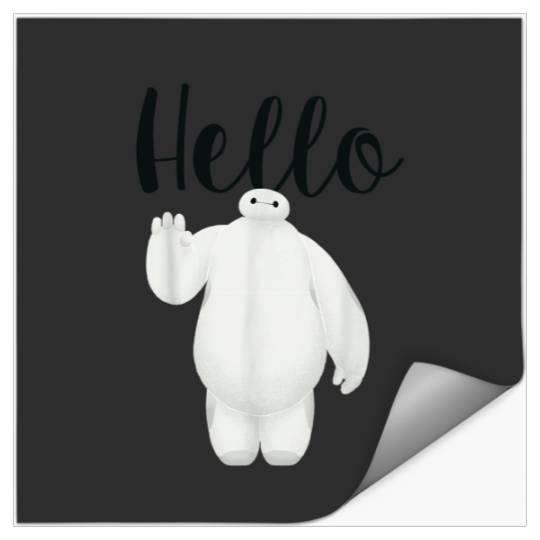 Disney Big Hero 6 Baymax Hello Wave Graphic TShi Stickers