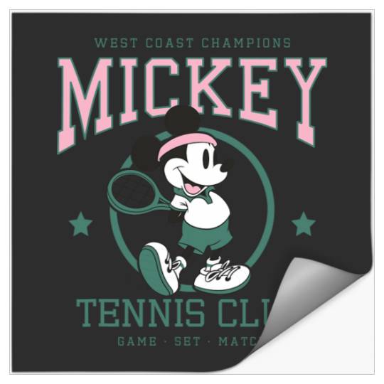 Disney Mickey And Friends Retro Tennis Club Game Set Match Stickers