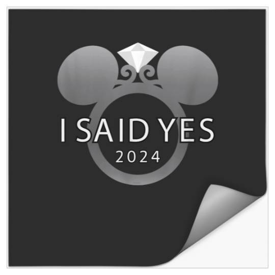Disney I Said Yes 2024 Engagement Ring Proposal Stickers