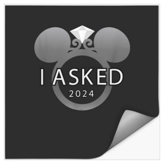 Disney I Asked 2024 Engagement Ring Proposal Mic Stickers